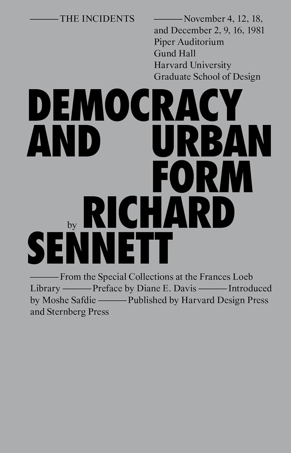 Democracy and Urban Form by Richard Sennett