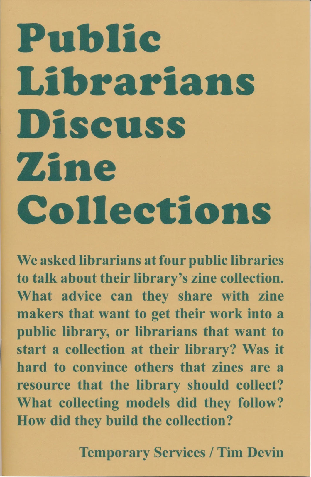 Public Librarians Discuss Zine Collections
